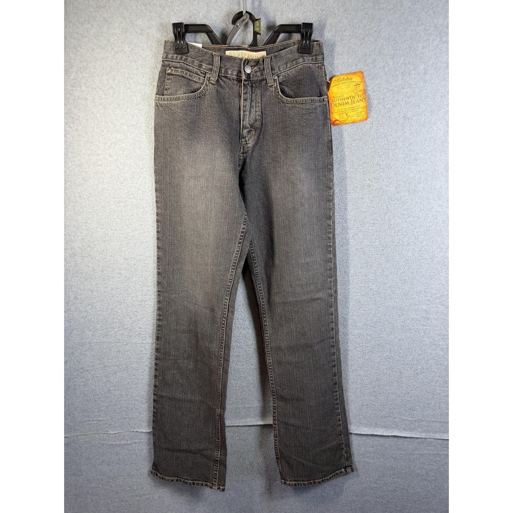 Cabela's Casuals Jeans Womens 4 Tall Gray High Rise Straight Stretch Denim